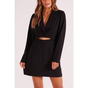 MINKPINK Allie Blazer Dress Black Cutout Mini NWT Size Small